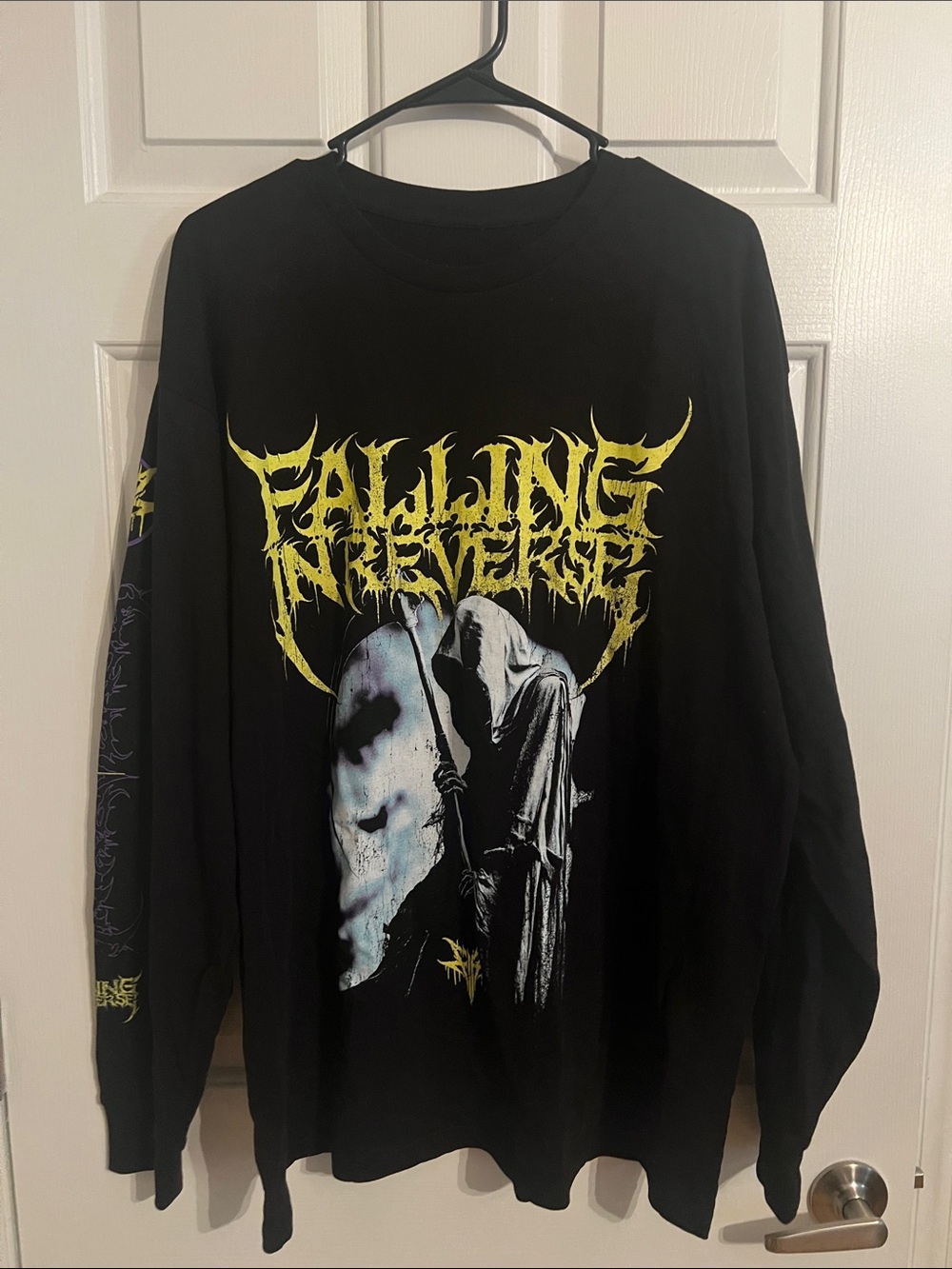 Black Graphic Long-Sleeve Band Tee
